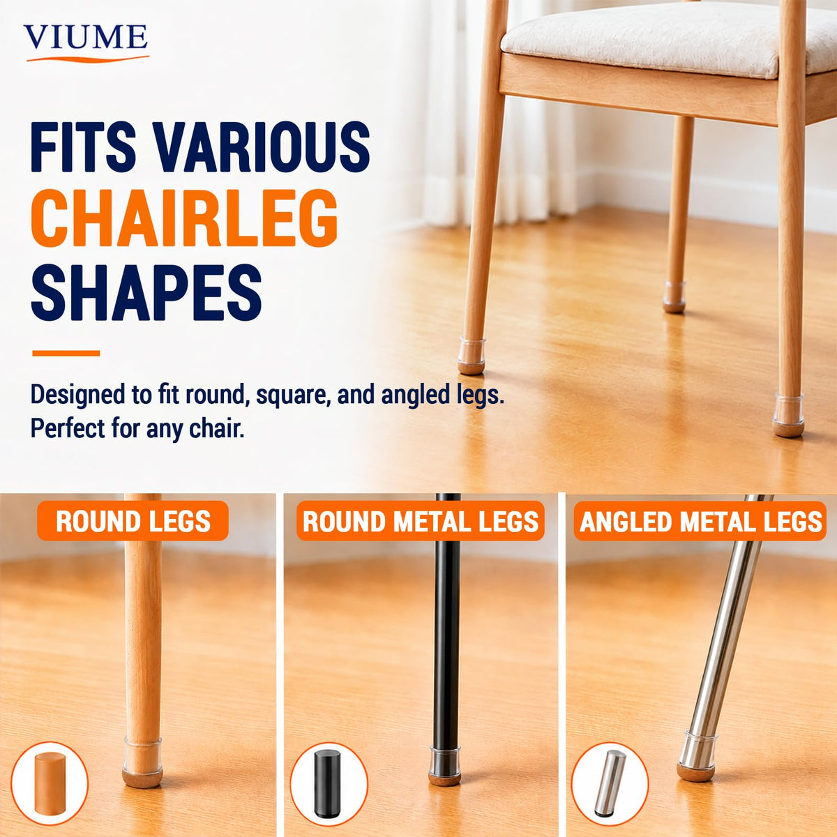 VIUME 24 Pcs Chair Leg Floor Protectors for Hardwood Floors Round