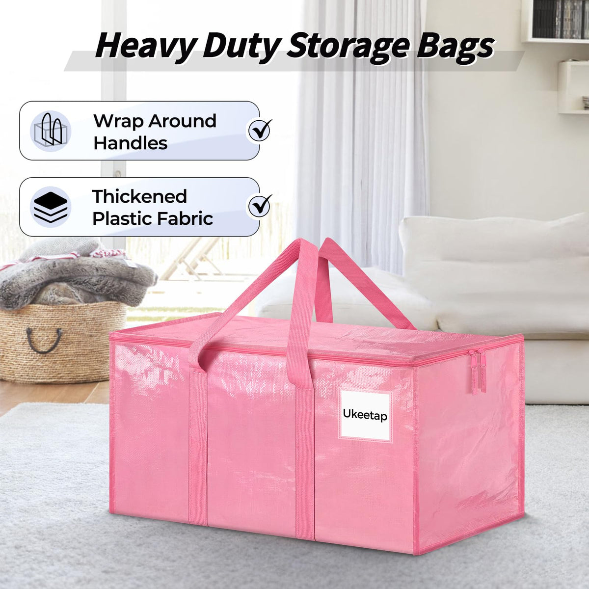 ukeetap 8 Pack Extra Large Clothes Storage Bins with Lids, Clear