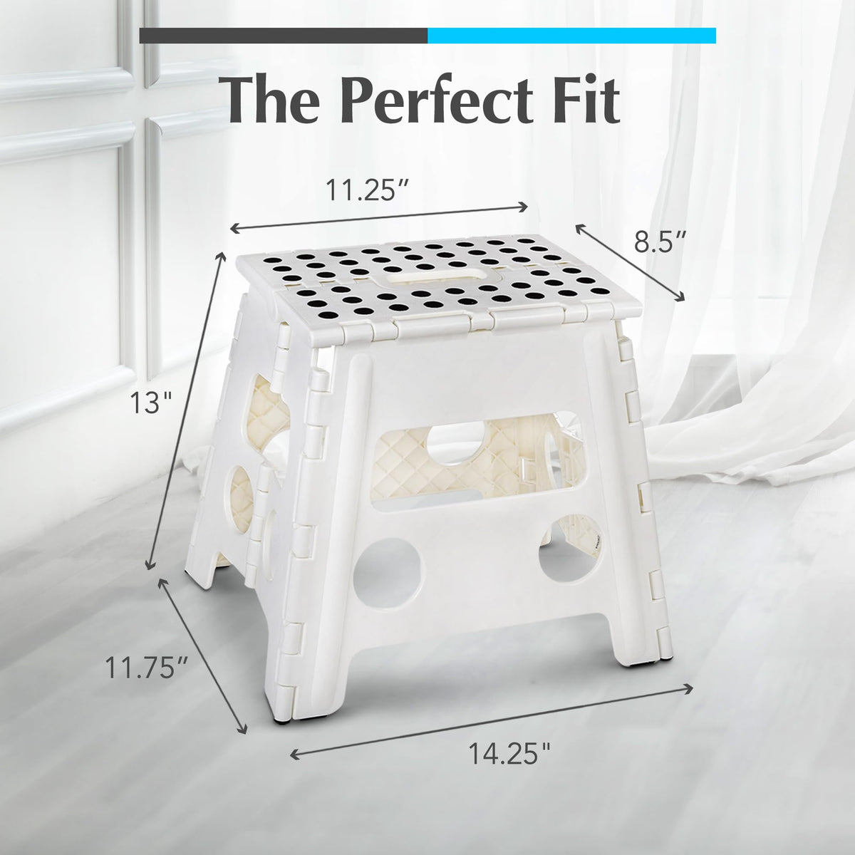 Handy Laundry Folding Step Stool 9 Inch, Pink, Non-Slip Holds 300 lbs