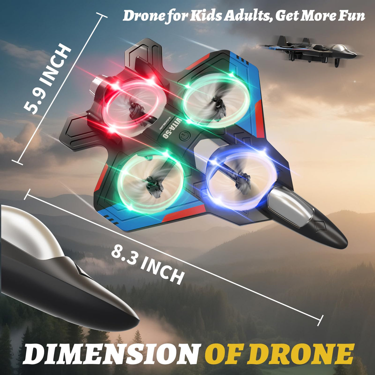 4DRC RC Planes Remote Control Airplanes for Kids,Halloween,2Batteries