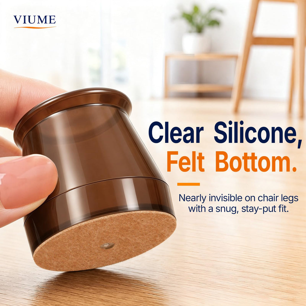 VIUME 24 Pcs Chair Leg Floor Protectors for Hardwood Floors Round