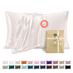Bedsure Satin Pillowcase Standard Set of 2, Similar to Silk Pillowcase Grey