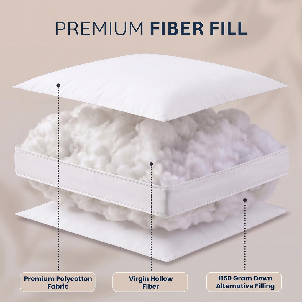 Utopia Bedding Gusset Bed Pillow, Hotel Pillows Queen Size Set of 2, White