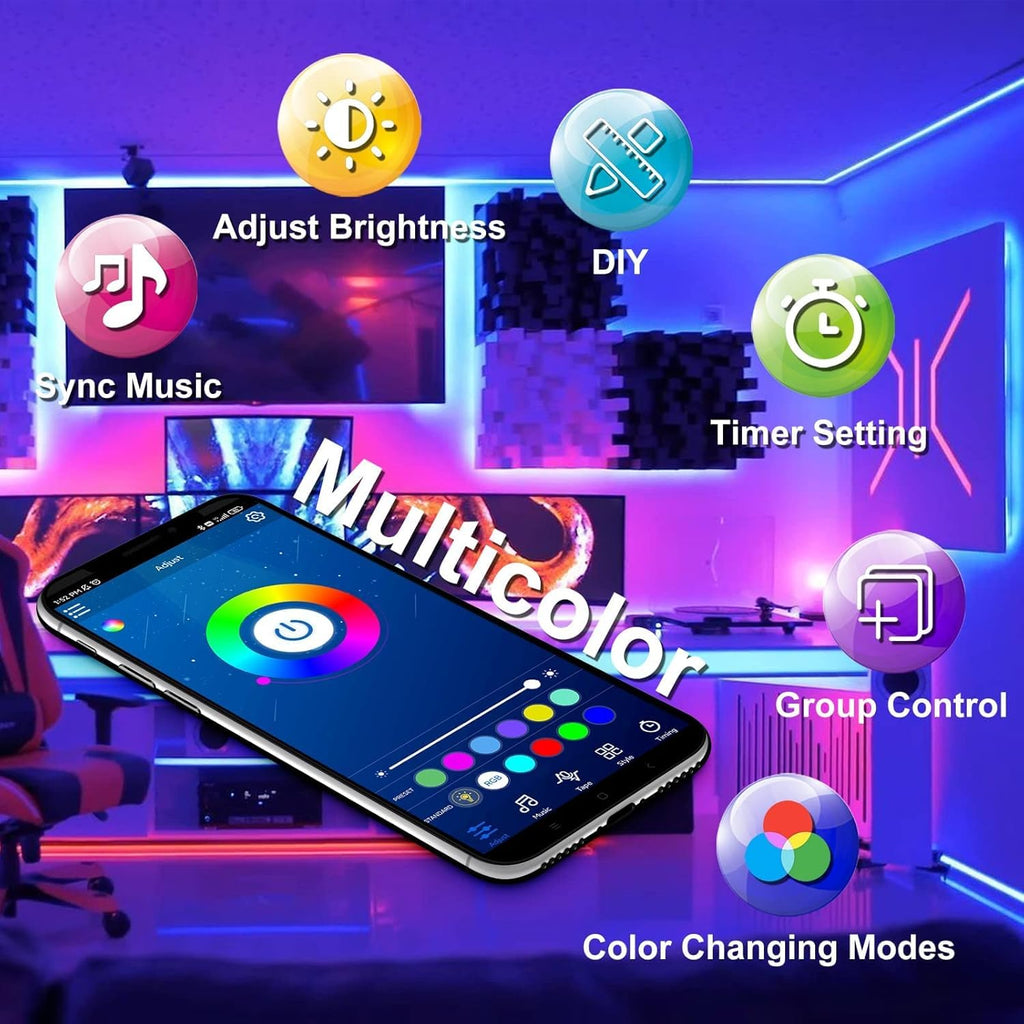 DAYBETTER LED Strip Lights 110ft RGB Music Sync Smart App Control 1 Roll