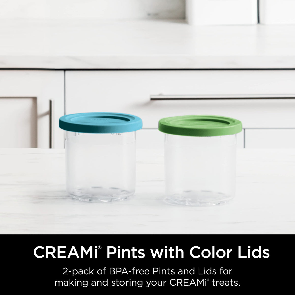 Ninja® CREAMi® Original Pints 4 Pack with Storage Lids, XSKPLD4BCD
