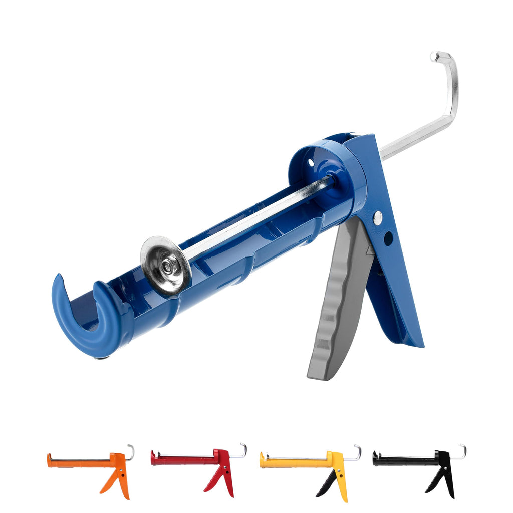 Bates- Caulking Gun, 10:1 Thrust Ratio, Orange, No Drip Sealant Gun