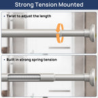 ENJOYBASICS 1" Black Shower Curtain Rod, 30-52" Adjustable, Secure Tension