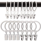 40 Pack Metal Curtain Rings with Clips, 1.5 in ID, Gold