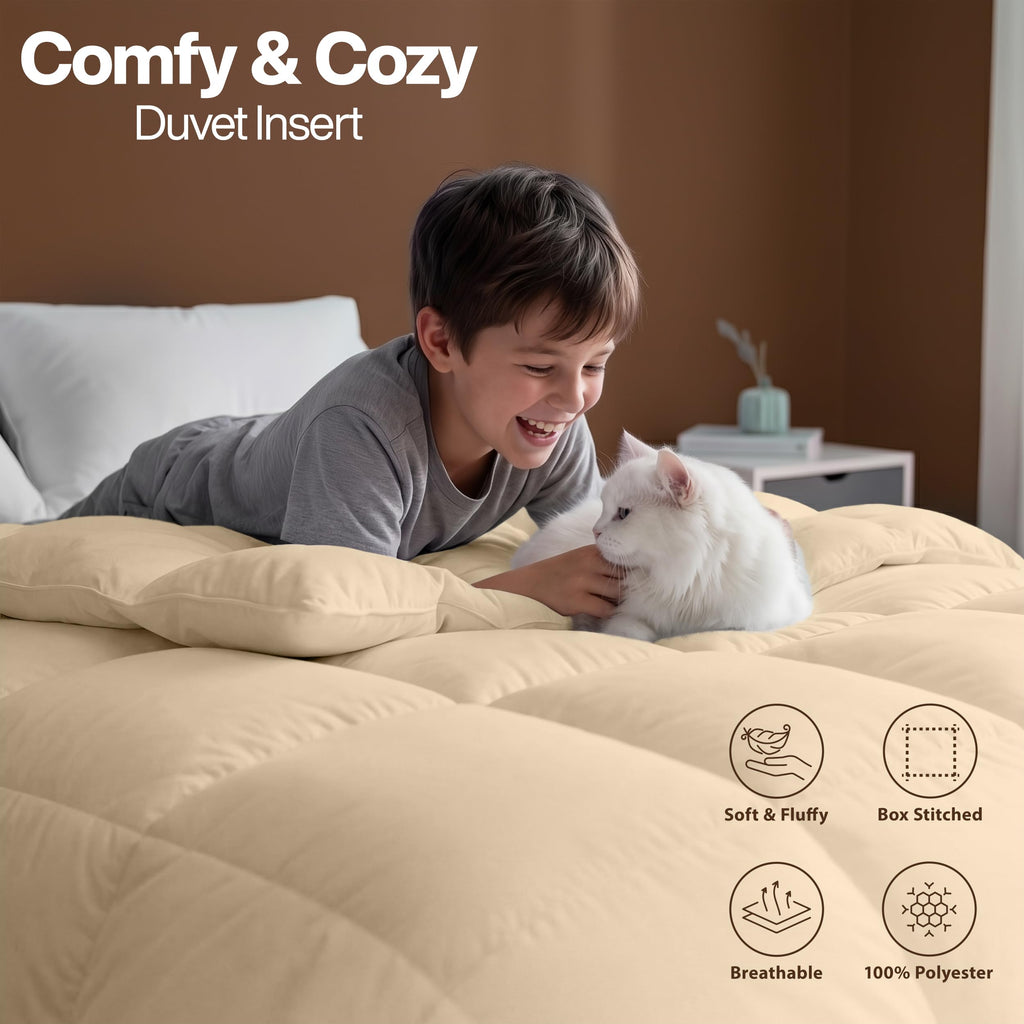 Utopia Bedding Queen Comforter, Duvet Insert, White, 88 x 88 Inches