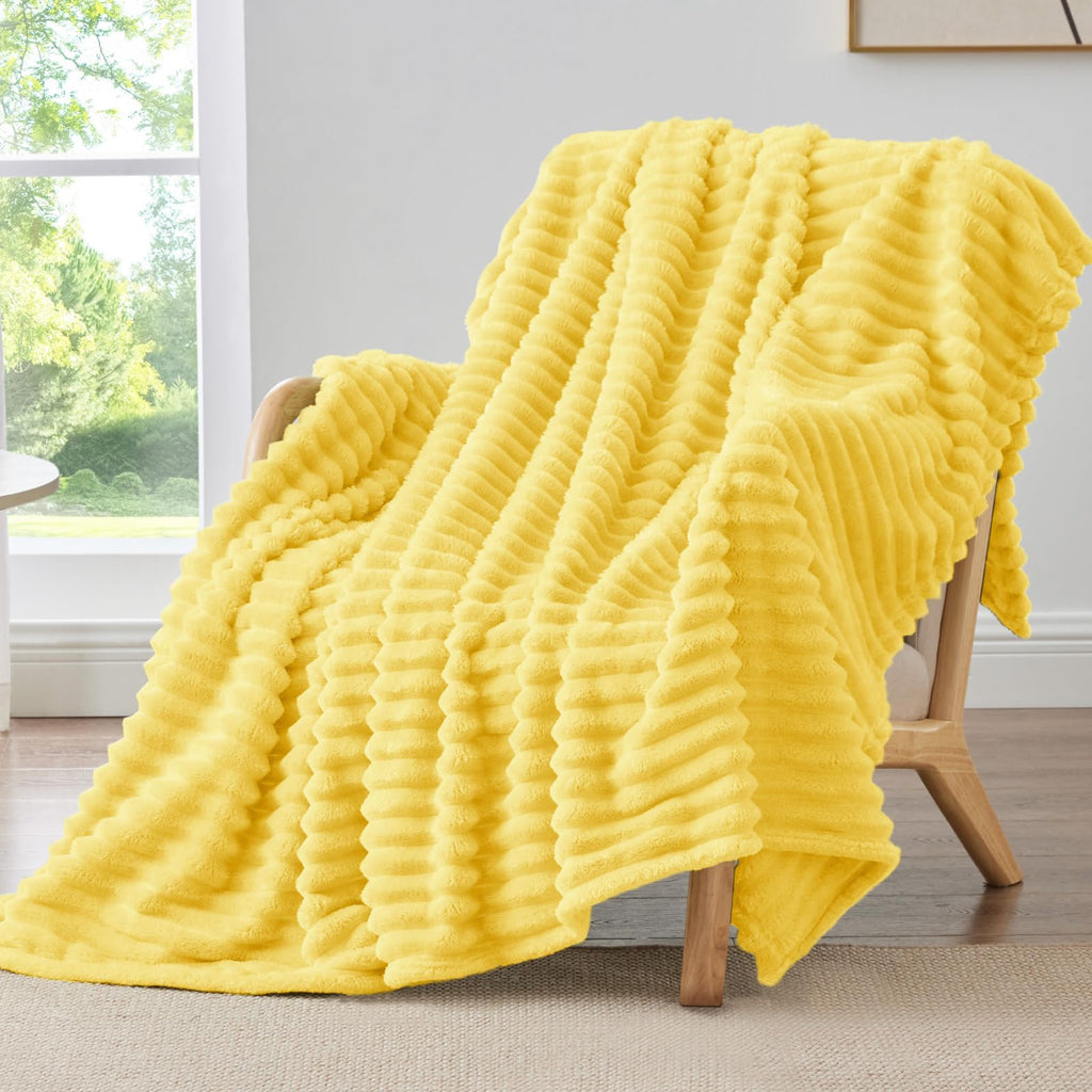 BEDELITE Ribbed Full Size Blanket for Bed, Olive Green, 84"x90"