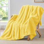 BEDELITE Ribbed Full Size Blanket for Bed, Olive Green, 84"x90"
