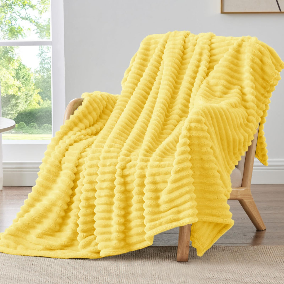 BEDELITE Ribbed Full Size Blanket for Bed, Olive Green, 84"x90"