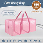 6 Pack Extra Heavy Duty Large Moving Bags with Strong Zipper, Dark Blue