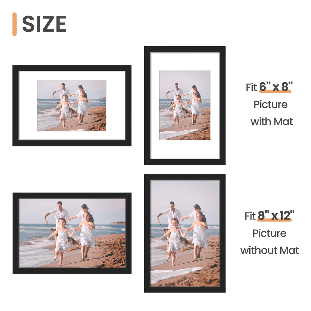 upsimples 8x10 Picture Frames, Gallery Wall Frames Set of 5, Black