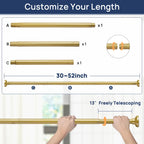 ENJOYBASICS 1" Black Shower Curtain Rod, 30-52" Adjustable, Secure Tension
