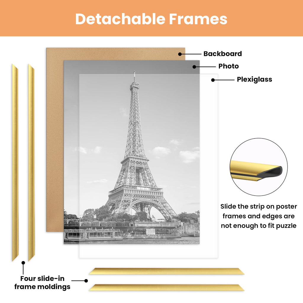 upsimples 12x16 Poster Frame, Easy Slide-In Assembly, White, 3 Pack