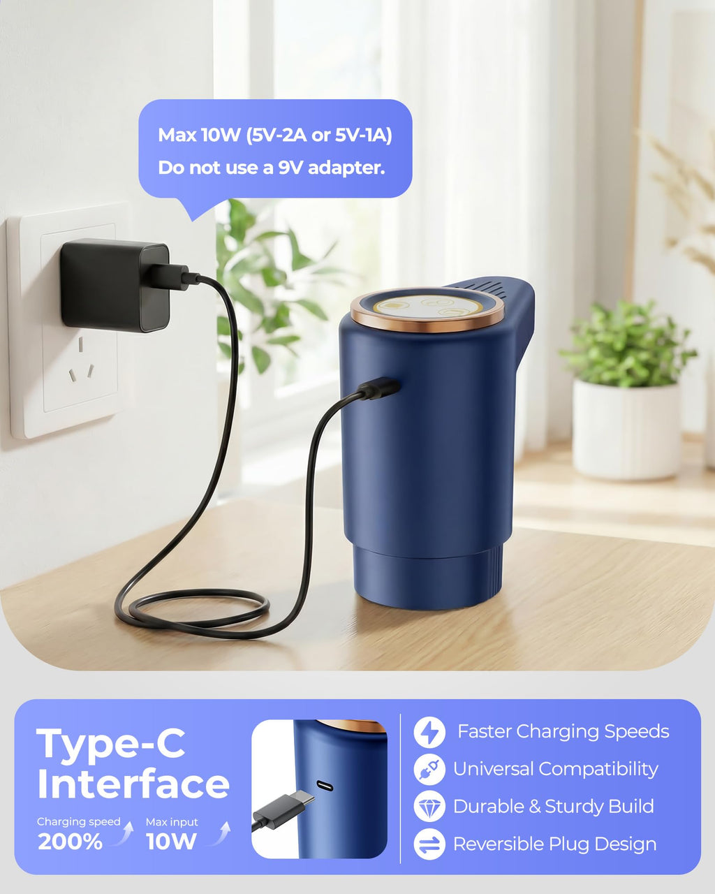 Water Jug Pump for 5 Gallon Bottle – Portable Electric USB-C Charging Dispenser, Dual Powerful Motors, Fast Flow, Fits 2-5 Gallon Jugs – Ideal for Home, Office, Camping, RV, Black