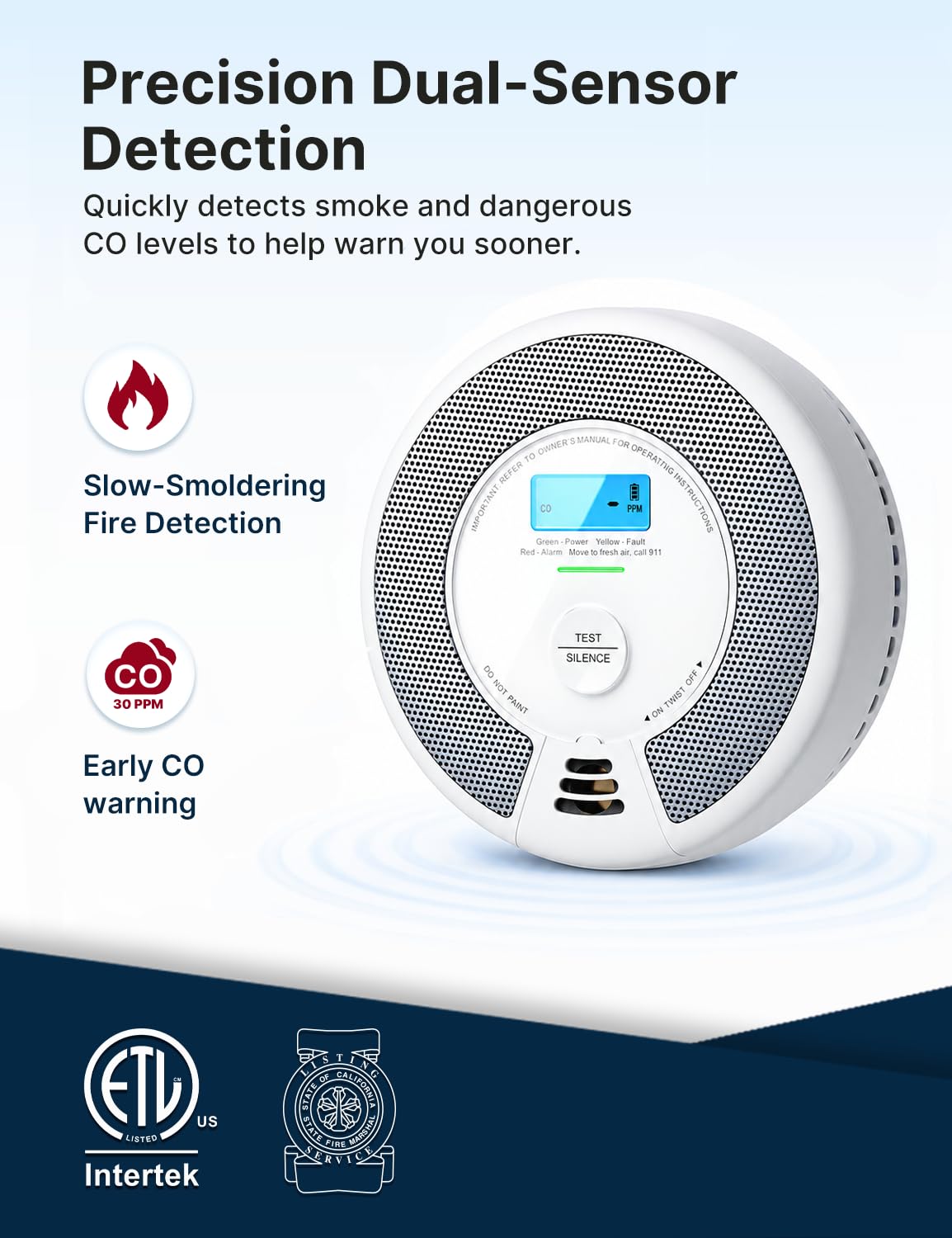 X-Sense Smoke Detector Carbon Monoxide Detector Combo, SC07, 1-Pack