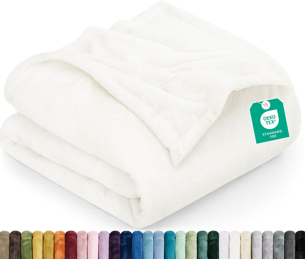 Utopia Bedding Ultra Soft Fleece Bed Blanket Queen Size Grey (90x90 Inches)