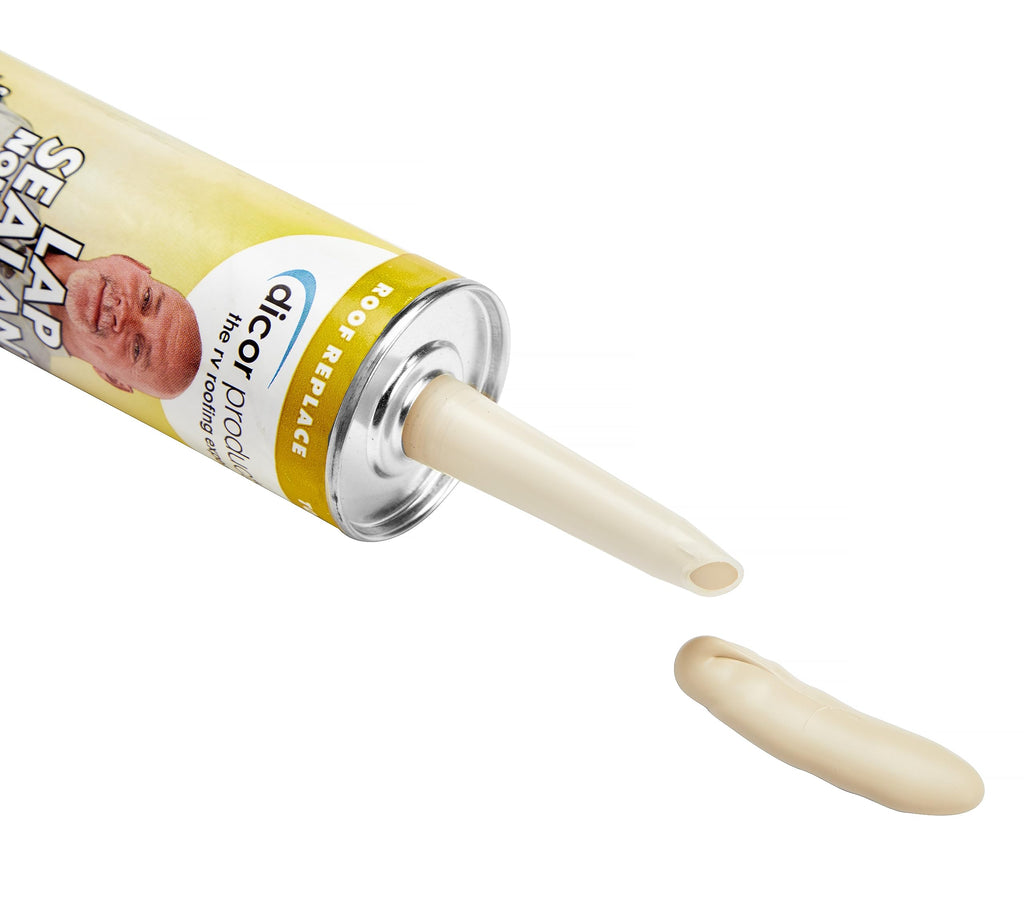 Dicor 501LSW-1 Self-Leveling Lap Sealant, White, 10.3 Oz, RV Roofing