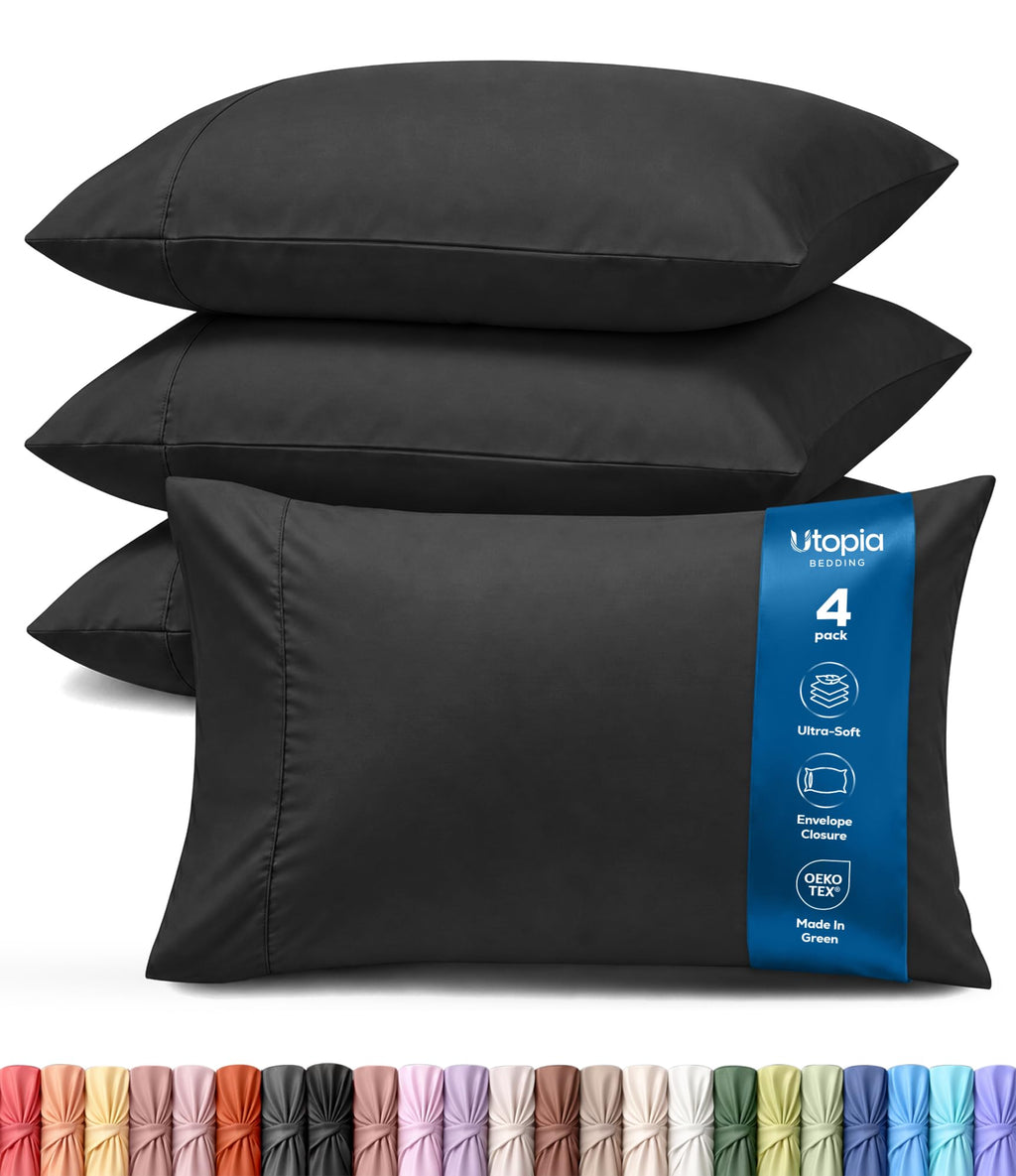 Pillow Covers Standard Set of 4, Soft and Comfy Pillow Cases, Purple