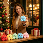 Plush Stuffed Dumpling Squishies, 3.94" Big Rainbow Squishes with Steamer