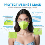 akgk KN95 Face Mask 50 PCS, Breathable Protection Masks, 5-Ply KN95 Black Masks, Cup Dust Safety Masks