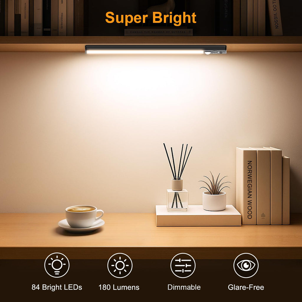 Gritin 10.2inch Under Cabinet Lighting Rechargeable 2 Pack