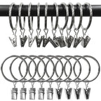 40 Pack Metal Curtain Rings with Clips, 1.5 in ID, Gold