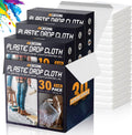 Axgatoxe 12 x 9 Ft Plastic Drop Cloths for Painting (30-Pack)