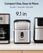 EUHOMY Nugget Ice Maker Countertop, 35lbs/24H, Ready in 7 Mins, Stainless