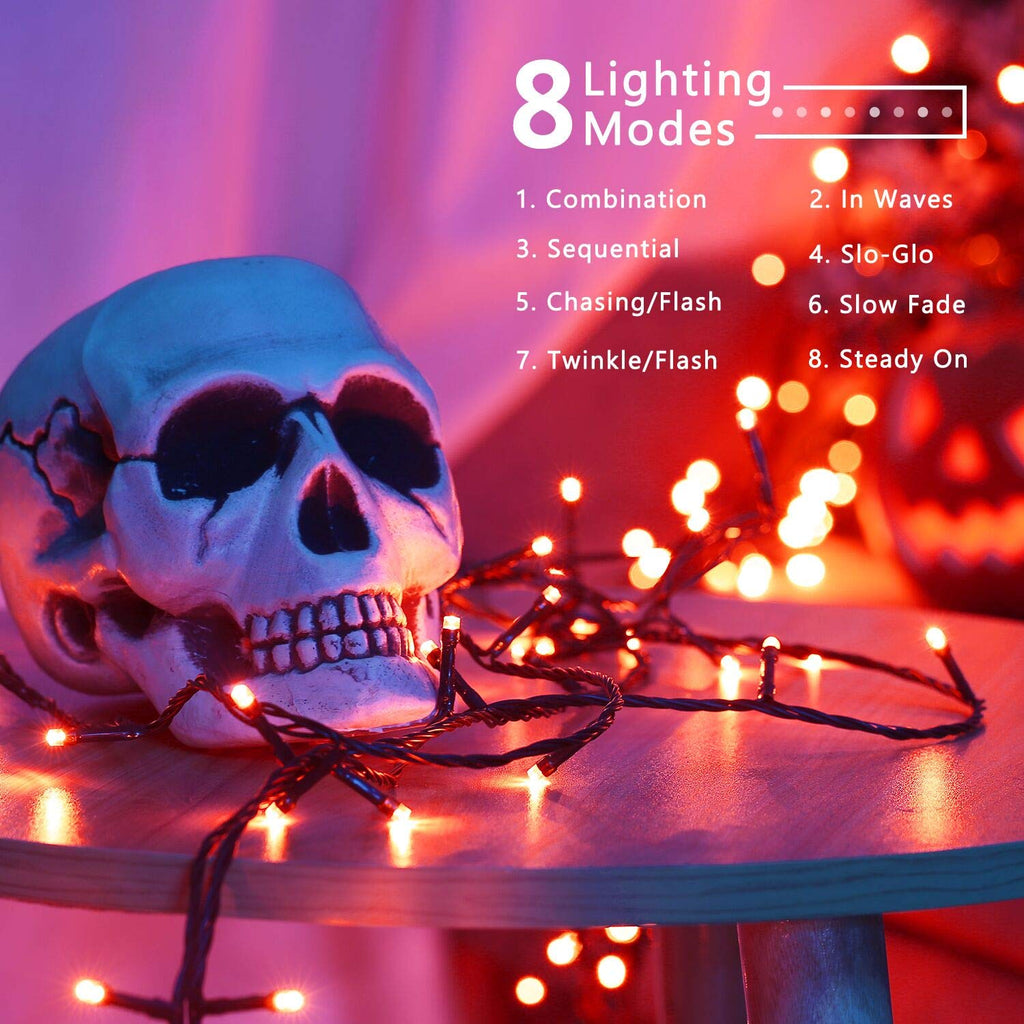 Brizled LED Halloween Lights Indoor Outdoor Orange & Purple String Light