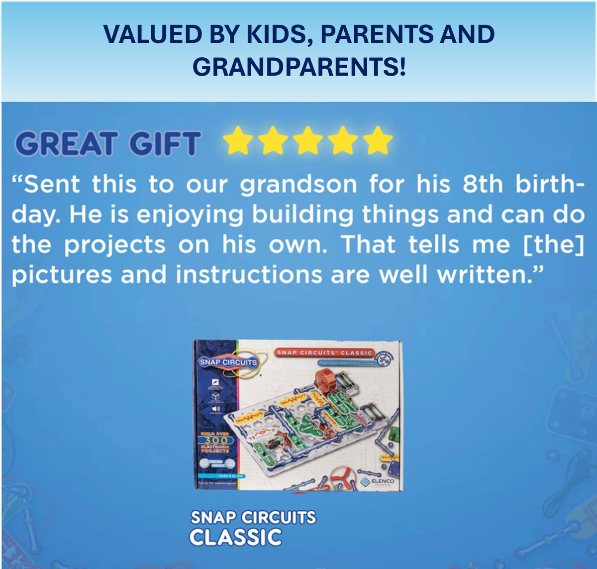 SNAP CIRCUITS Classic SC-300 STEM Electronics Kit, 300+ Projects, Ages 8+