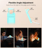 Gritin Book Light Rechargeable, Clip on LED Reading Light for Books in Bed