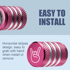 DECURCAR Tire Valve Stem Caps 5 Pack American Flag - Purple
