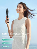 Aecooly Slim Portable Fan, Thin Handheld Fan, USB Rechargeable