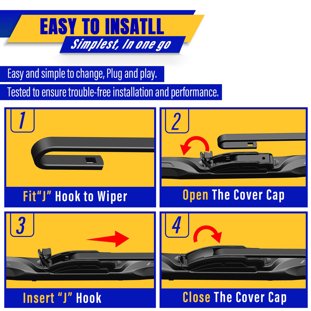 3 Wipers Fits Subaru Forester 2012-2018 Outback 2015-2019 Wiper Blades