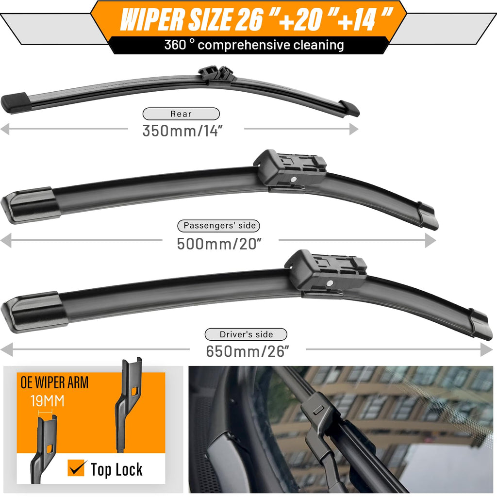 AUTOBOO Windshield Wiper Blade Replacement for Toyota RAV4 Mazda 5