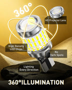 AUXITO 194 LED Bulbs for License Plate Light 168 175 2825 W5W T10 24-SMD 3014 Chipsets 6000K White for Car Dome Door Map Dash Courtesy Cargo License Plate Lights, Pack of 2