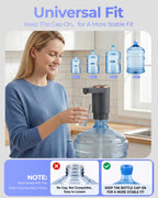Water Jug Pump for 5 Gallon Bottle – Portable Electric USB-C Charging Dispenser, Dual Powerful Motors, Fast Flow, Fits 2-5 Gallon Jugs – Ideal for Home, Office, Camping, RV, Black