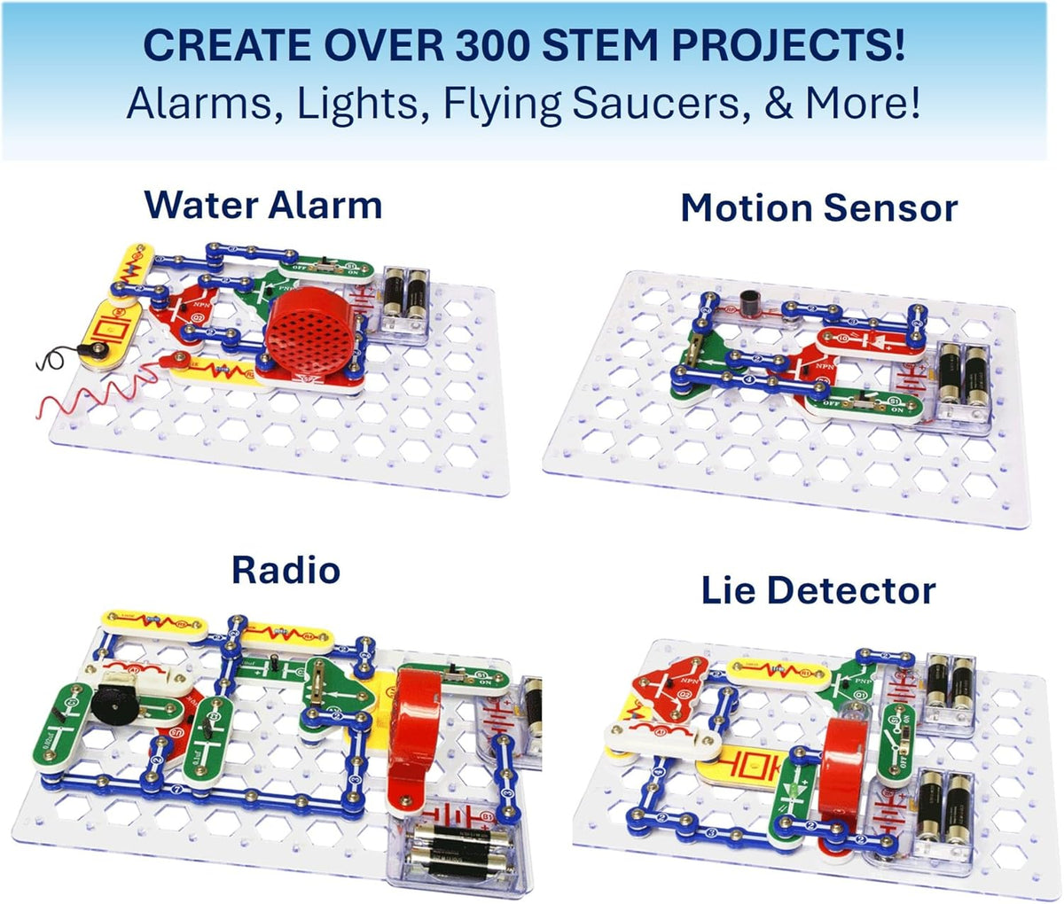 SNAP CIRCUITS Classic SC-300 STEM Electronics Kit, 300+ Projects, Ages 8+