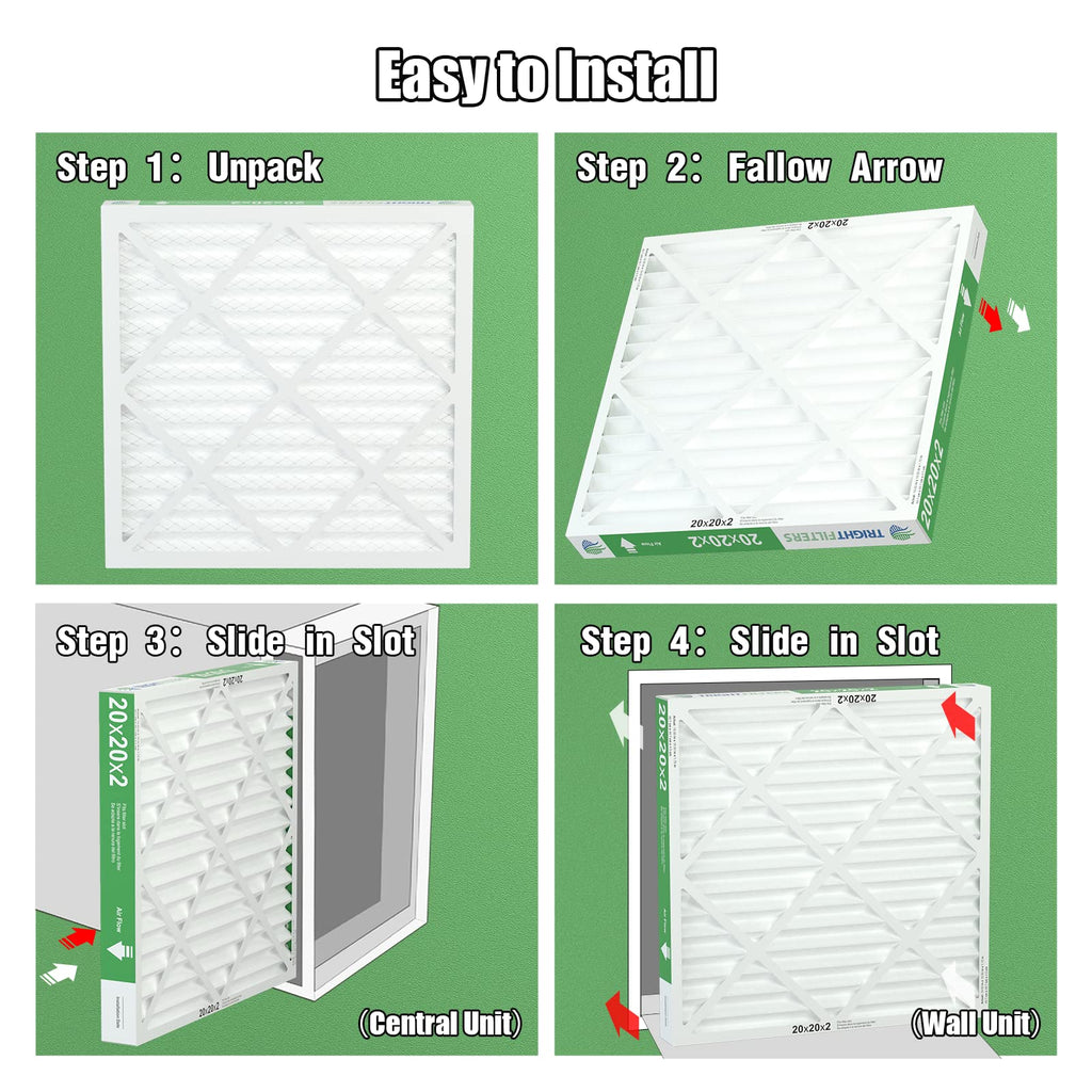 TRIGHTFILTERS 14x20x1 Air Filter 4 Pack, MERV 8 Filter Replacement