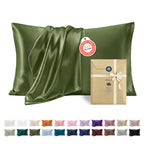 Bedsure Satin Pillowcase Standard Set of 2, Similar to Silk Pillowcase Grey