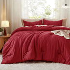 Bedsure King Comforter Set Prewashed Soft Bedding Set 3Pcs Beige 104"x90"