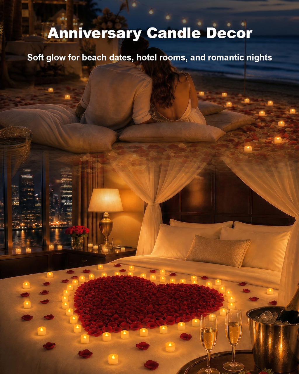 Homemory 12-Pack Battery Tea Lights with Timer Built in, Auto-On 6H Daily
