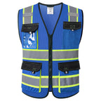 JKSafety Safety Vest for Men Women Hi Vis Reflective Vest JK220 PurpleB S
