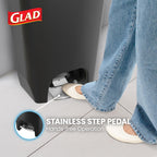 Glad Trash Can with Clorox Odor Protection | Plastic Bin, 13 Gal, Black