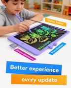 KOKODI LCD Writing Tablet, 12 Inch Colorful Toddler Doodle Board Drawing Tablet, Erasable Reusable Electronic Drawing Pads, Educational and Learning Toy for 3-6 Years Old Boy and Girls(Blue)