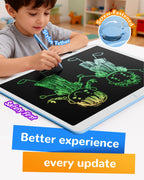 KOKODI LCD Writing Tablet, 12 Inch Colorful Toddler Doodle Board Drawing Tablet, Erasable Reusable Electronic Drawing Pads, Educational and Learning Toy for 3-6 Years Old Boy and Girls(Blue)