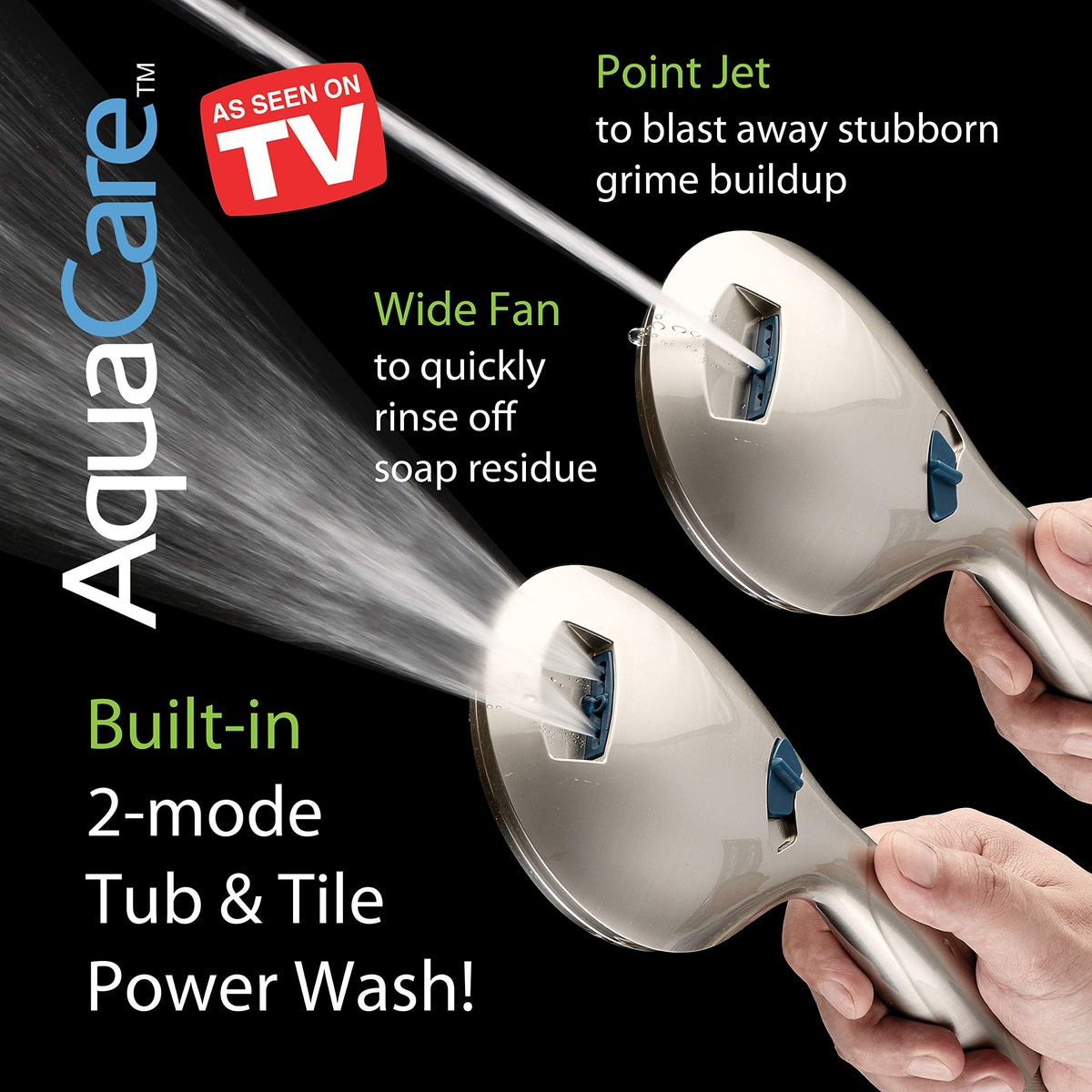 AquaCare 8-mode High Pressure Handheld Shower Head with 2-mode Power Wash